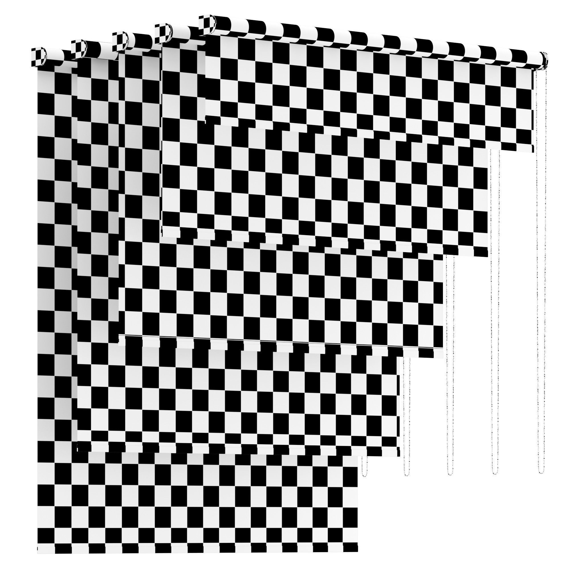 Roller Blinds Set 04 3D model_5