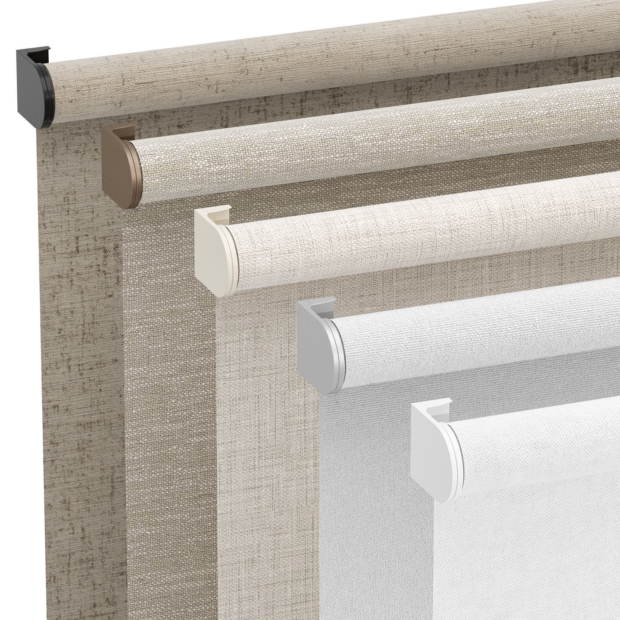 Roller Blinds Set 04 3D model_1