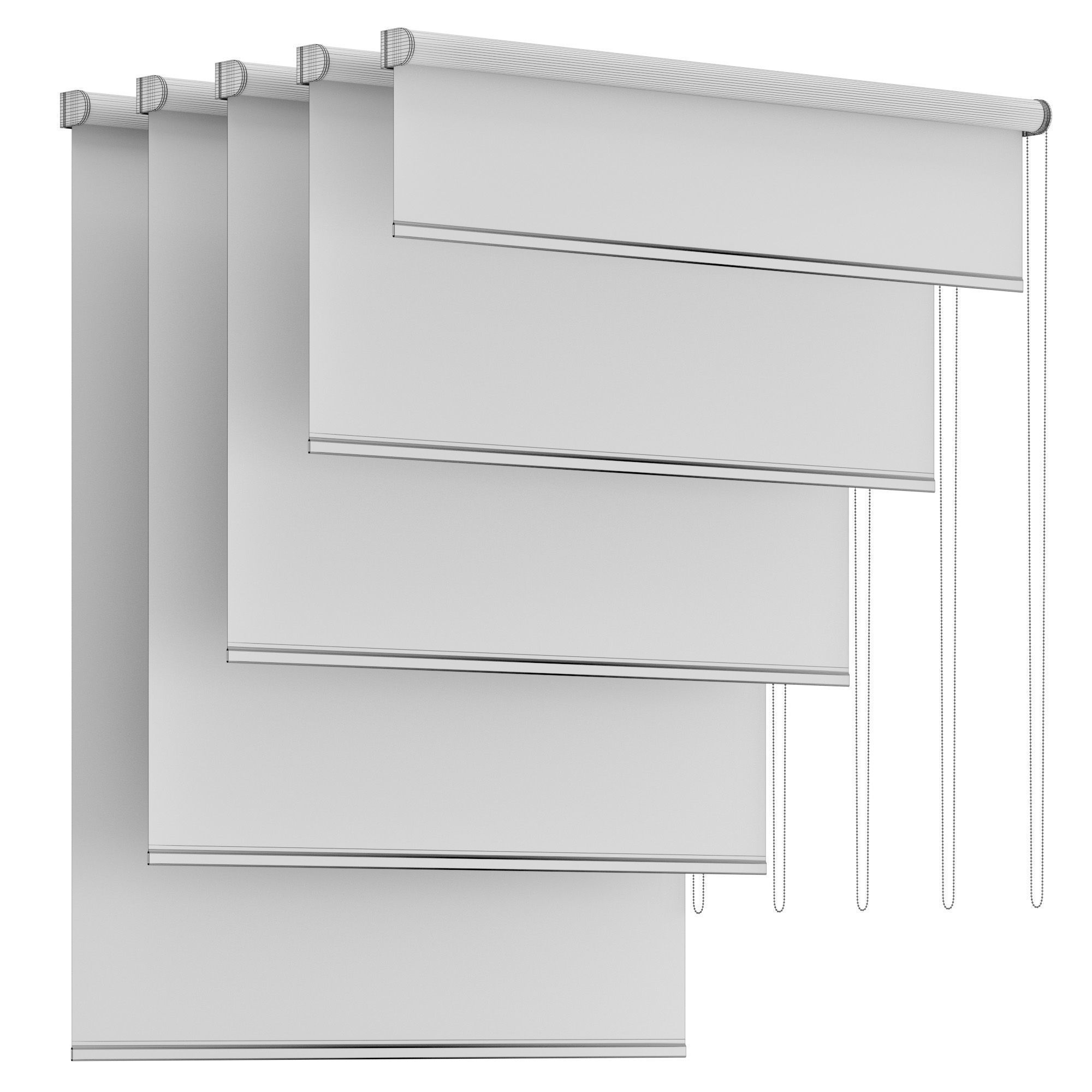Roller Blinds Set 04 3D model_6