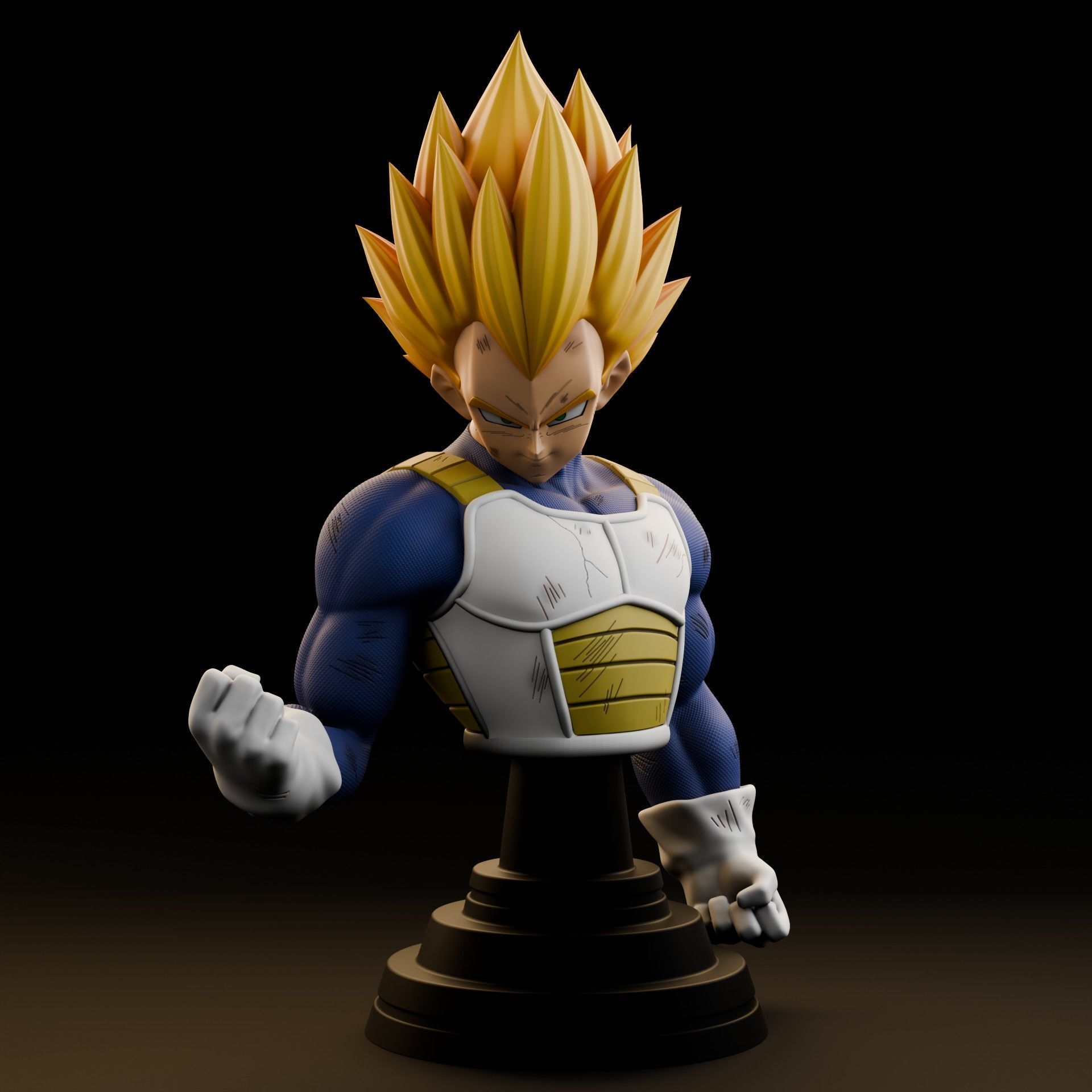 Vegeta Ultra Ego Bust 3D print model_1