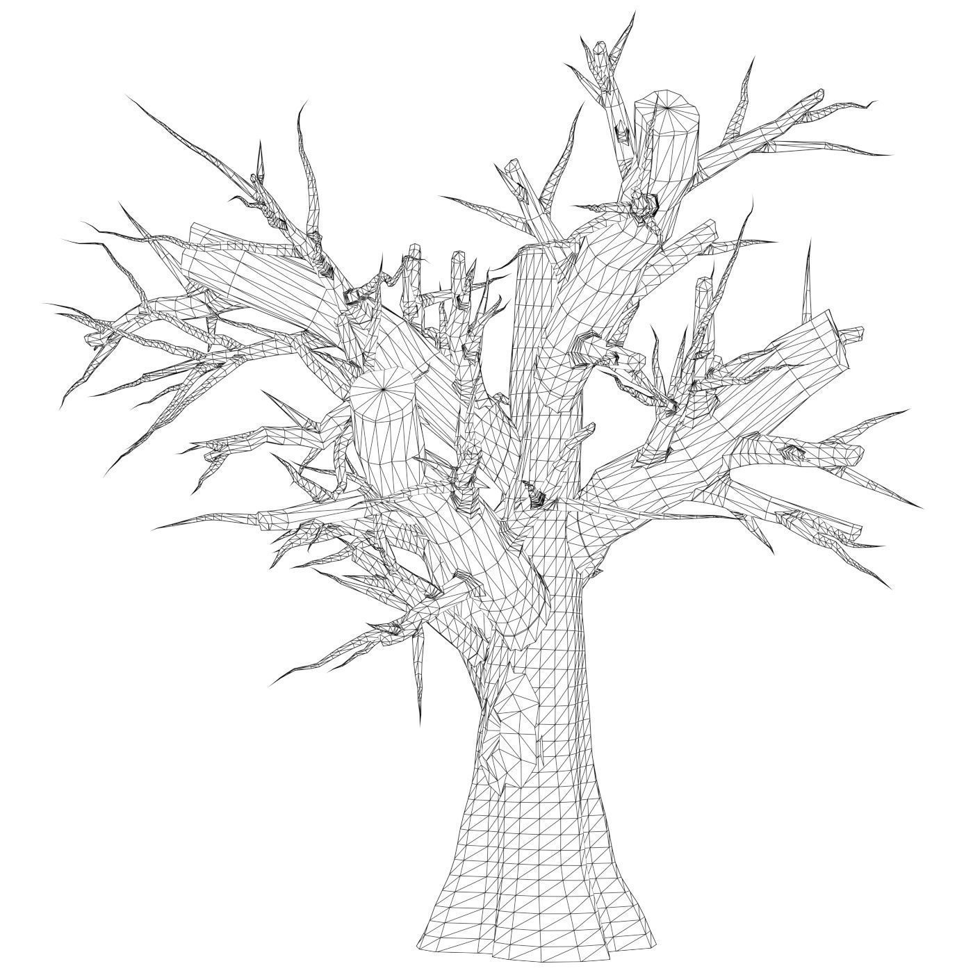 Game Ready Dead Tree 02 Low-poly 3D model_4