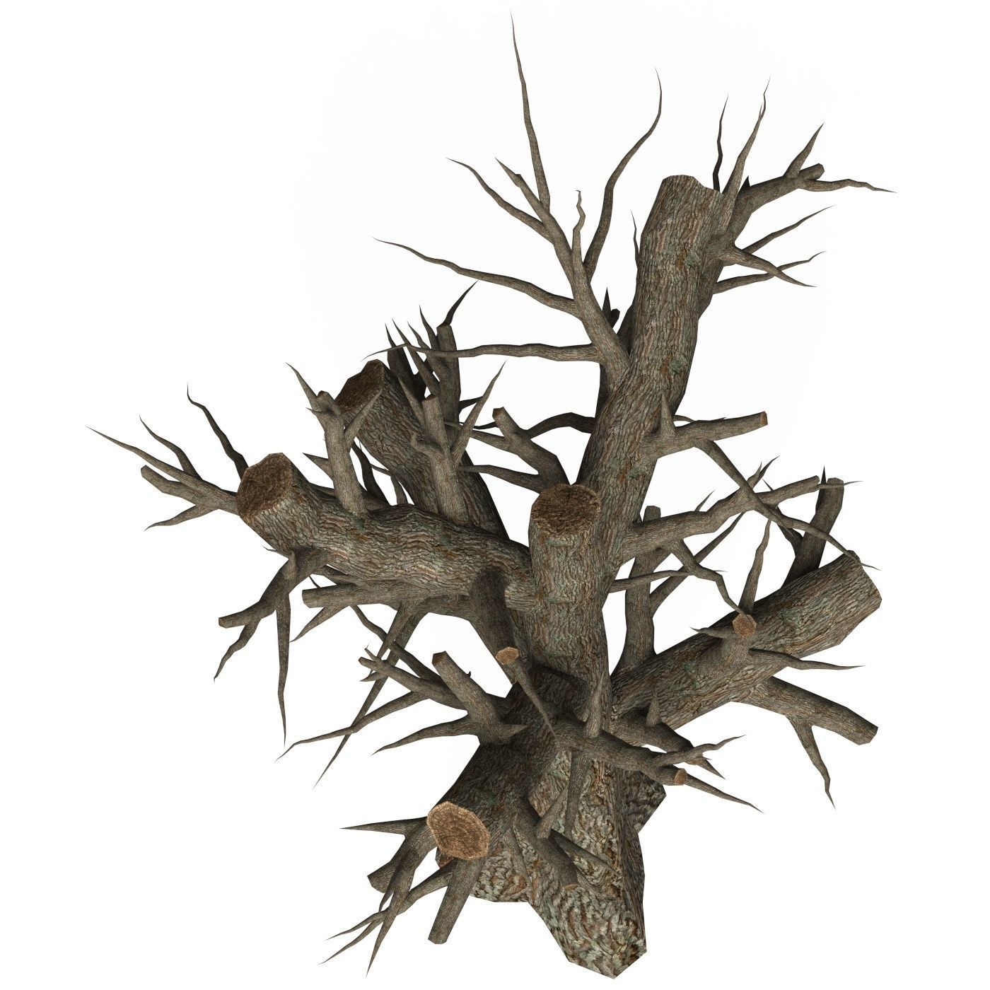 Game Ready Dead Tree 02 Low-poly 3D model_3