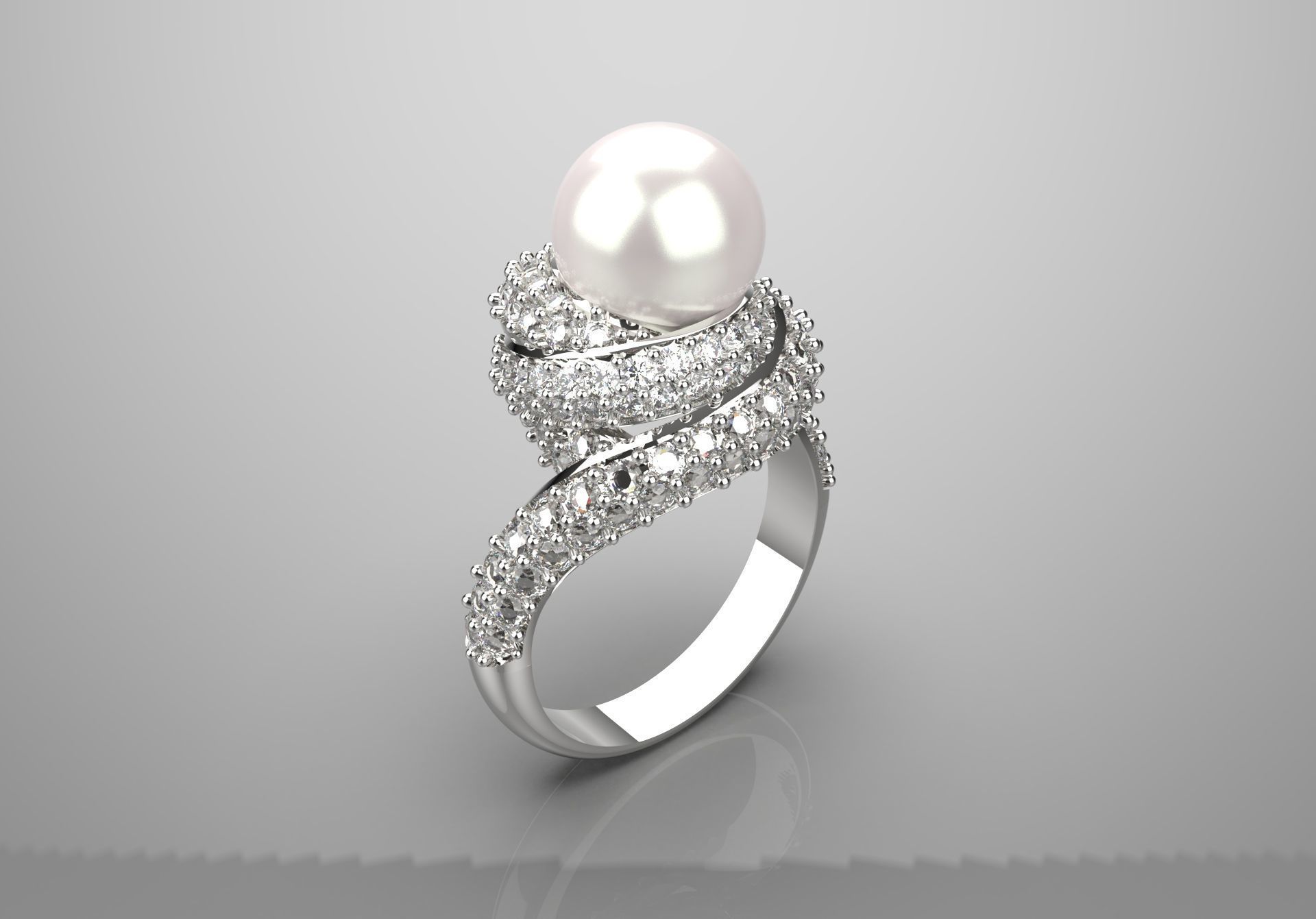luxury pearl ring pr0003 3D print model_11