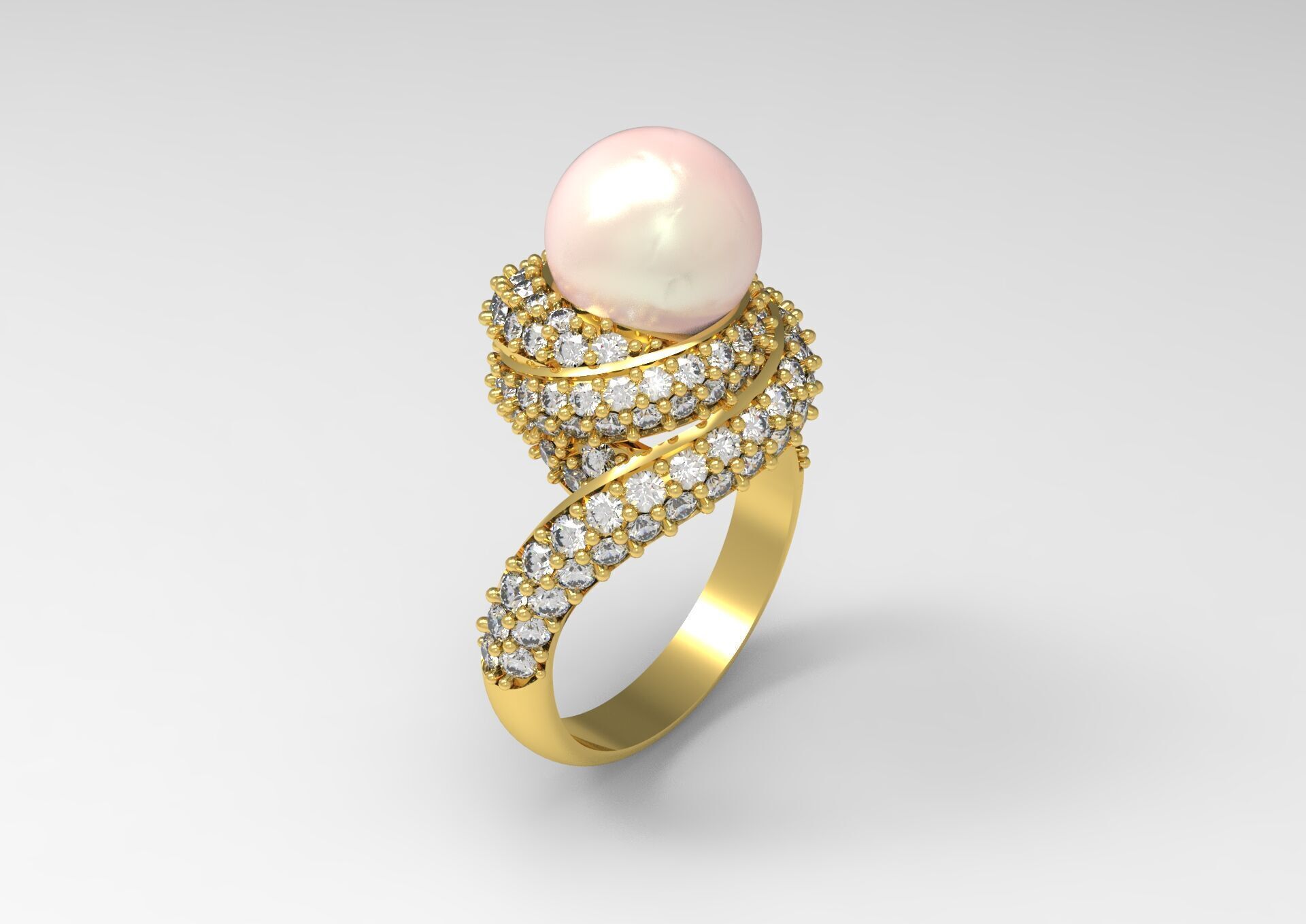 luxury pearl ring pr0003 3D print model_17