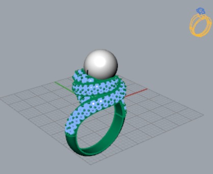 luxury pearl ring pr0003 3D print model_9