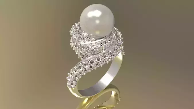 luxury pearl ring pr0003 3D print model luxury pearl ring pr0003 3D print model