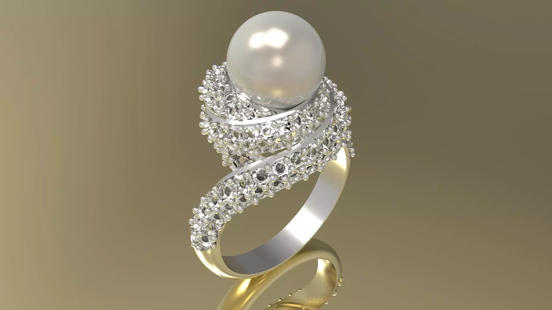 luxury pearl ring pr0003 3D print model_0