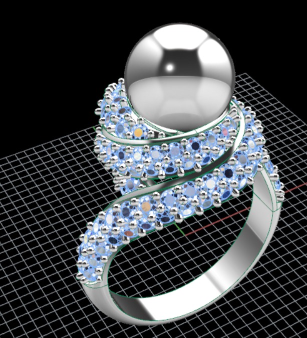 luxury pearl ring pr0003 3D print model_10