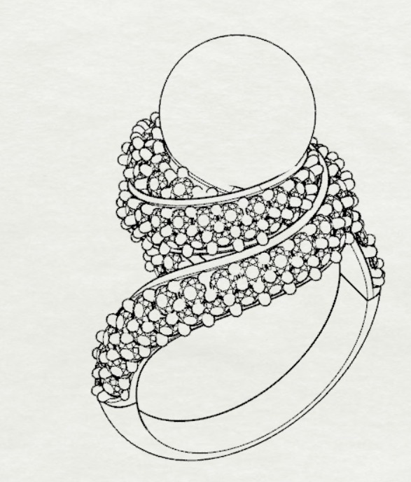 luxury pearl ring pr0003 3D print model_14