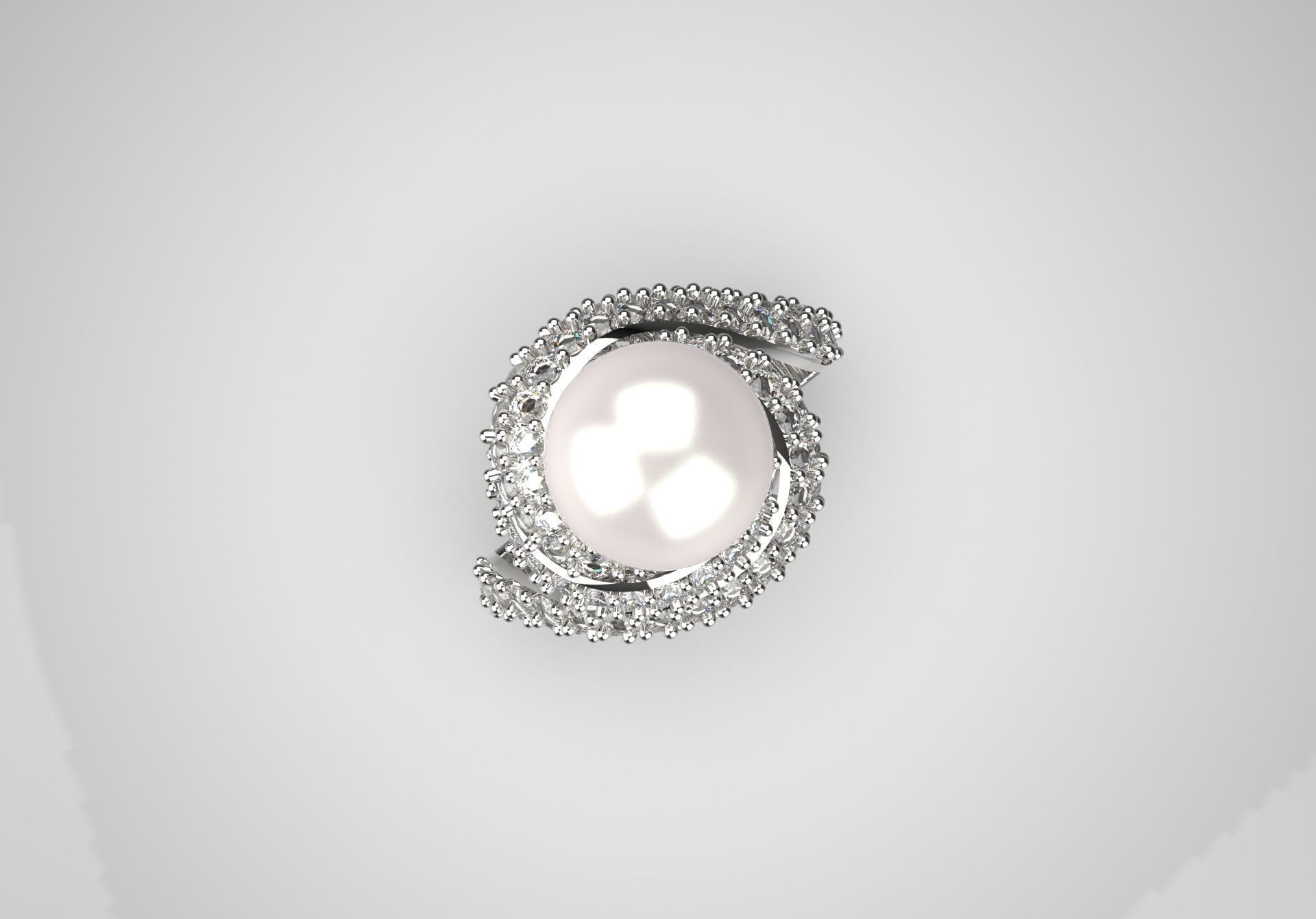 luxury pearl ring pr0003 3D print model_12