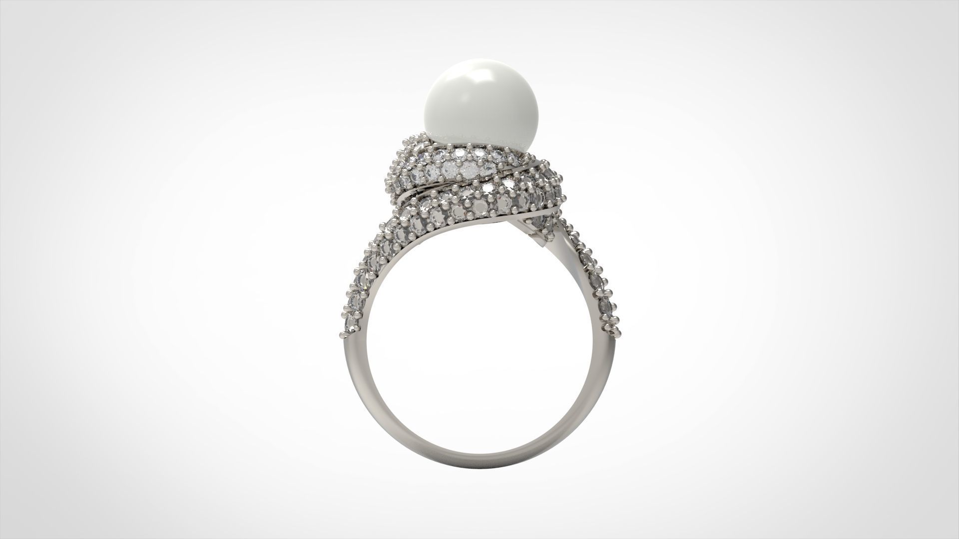 luxury pearl ring pr0003 3D print model_2