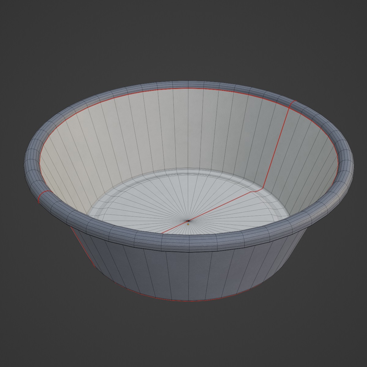 Plastic Wash Basin D 06 Low-poly 3D model_7