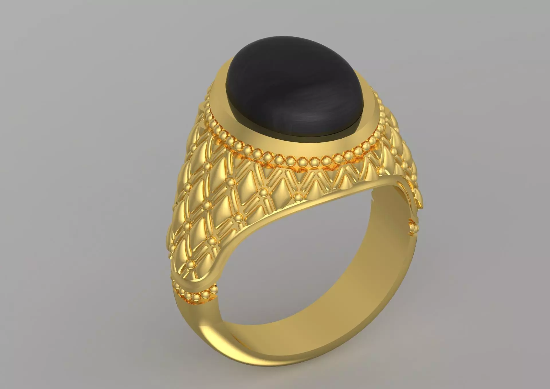 Man onyx and gold STL ring with pattern model mr0009 3D print model