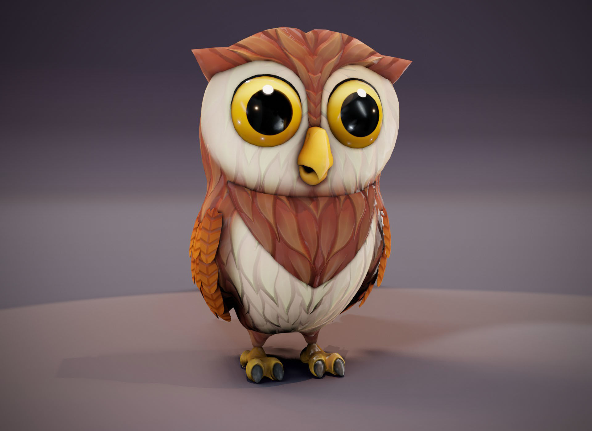 Cartoon Animated Frog Rabbit and Owl 3D Model Collection Low-poly 3D model_26