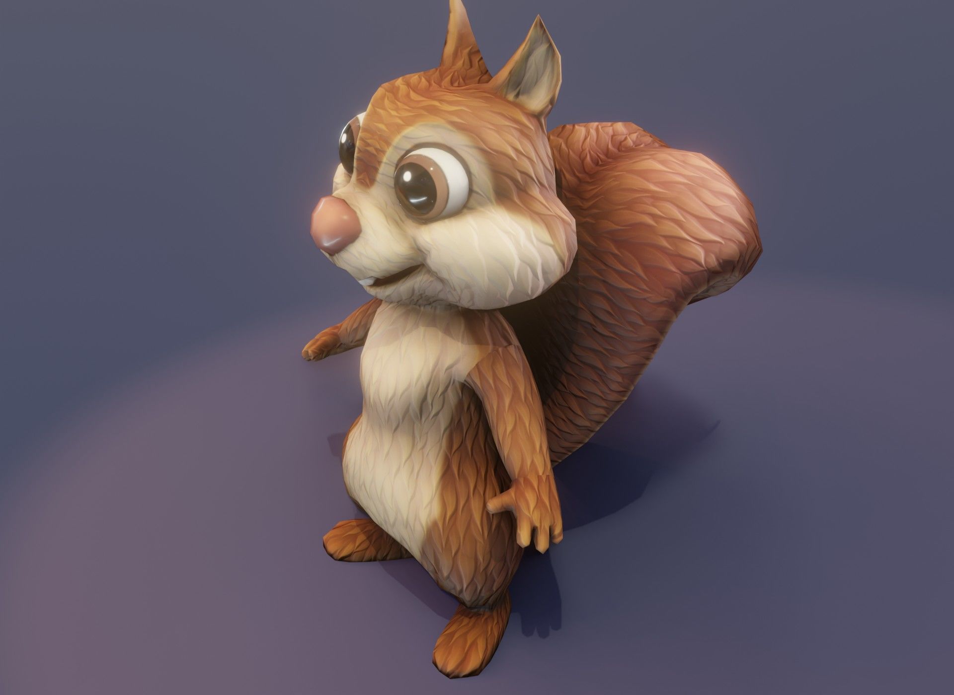 Cartoon Animated Frog Squirrel and Owl 3D Model Collection Low-poly 3D model_57
