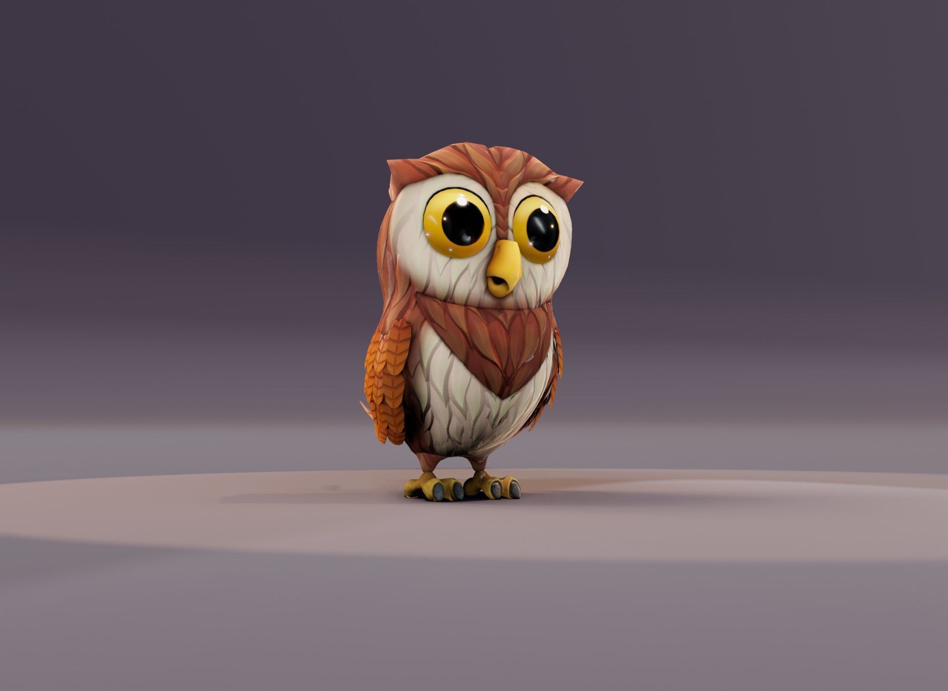 Cartoon Animated Frog Squirrel and Owl 3D Model Collection Low-poly 3D model_39