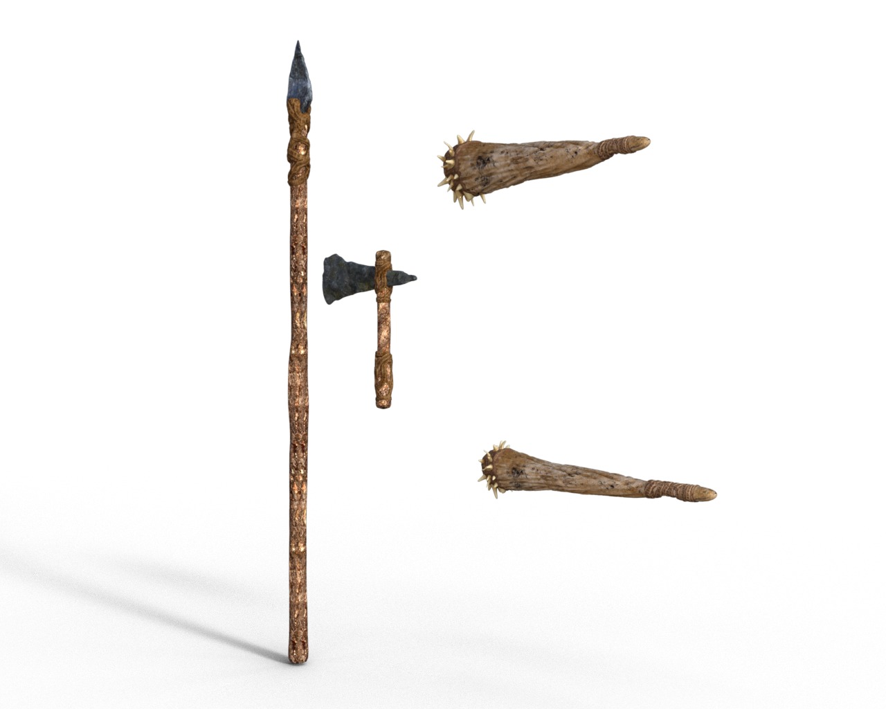 Prehistoric Wild weapons 3d model Low-poly 3D model_1
