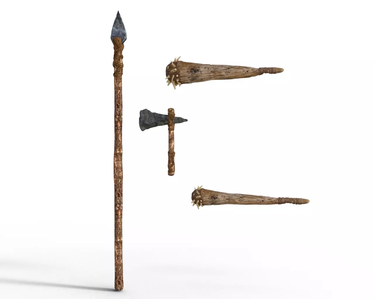 Prehistoric Wild weapons 3d model Low-poly 3D model_0