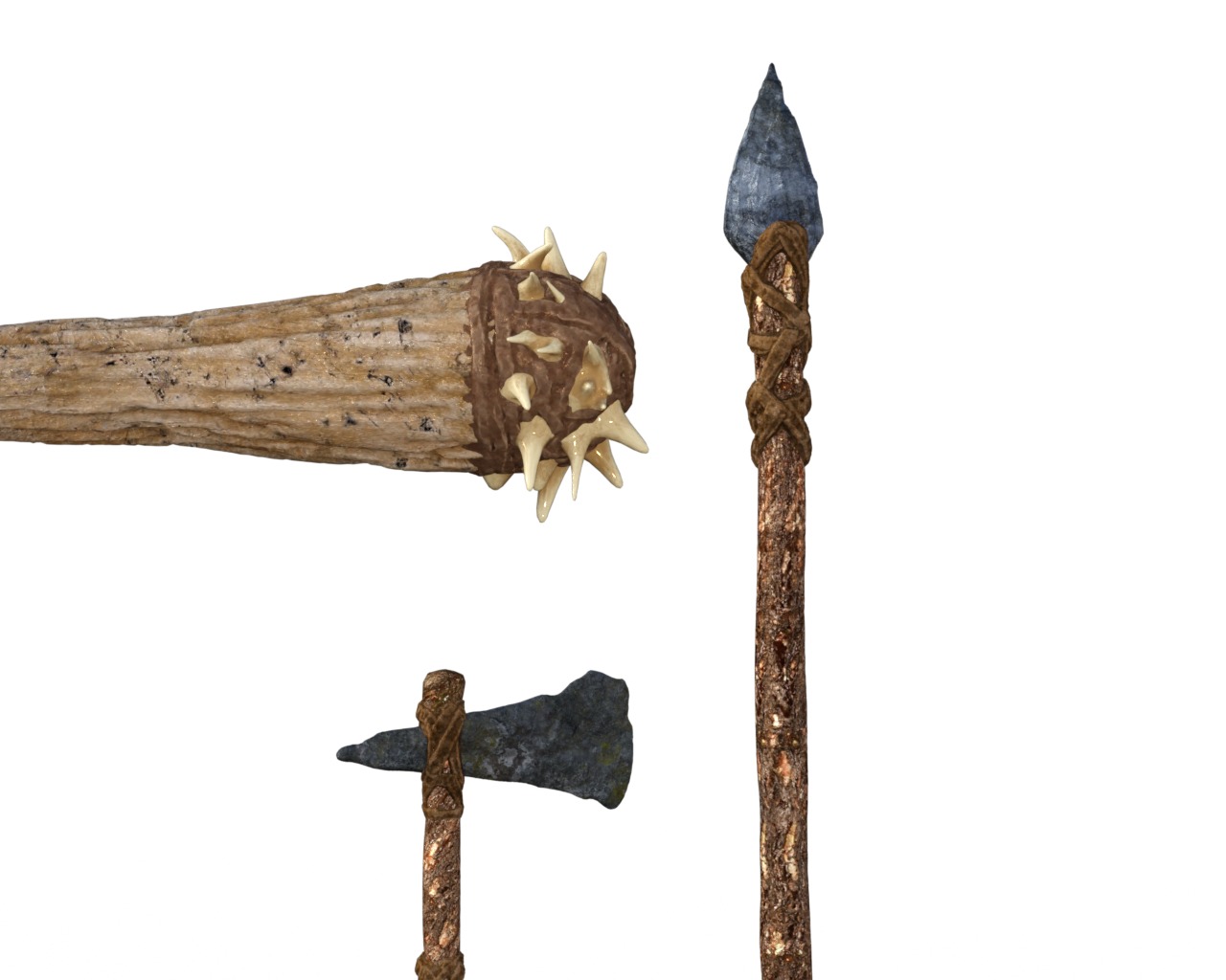 Prehistoric Wild weapons 3d model Low-poly 3D model_3