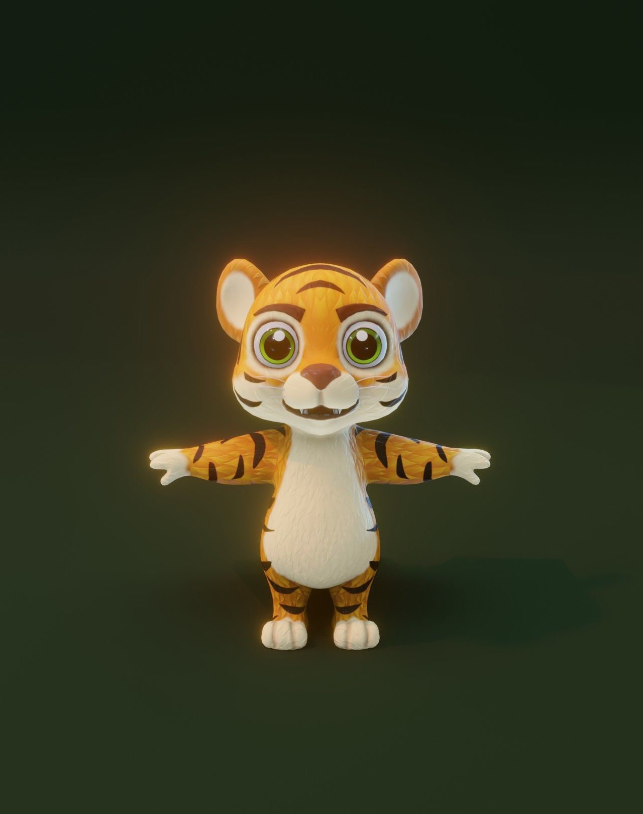 Cartoon Animated Tiger Lion and Fox 3D Model Collection Low-poly 3D model_56