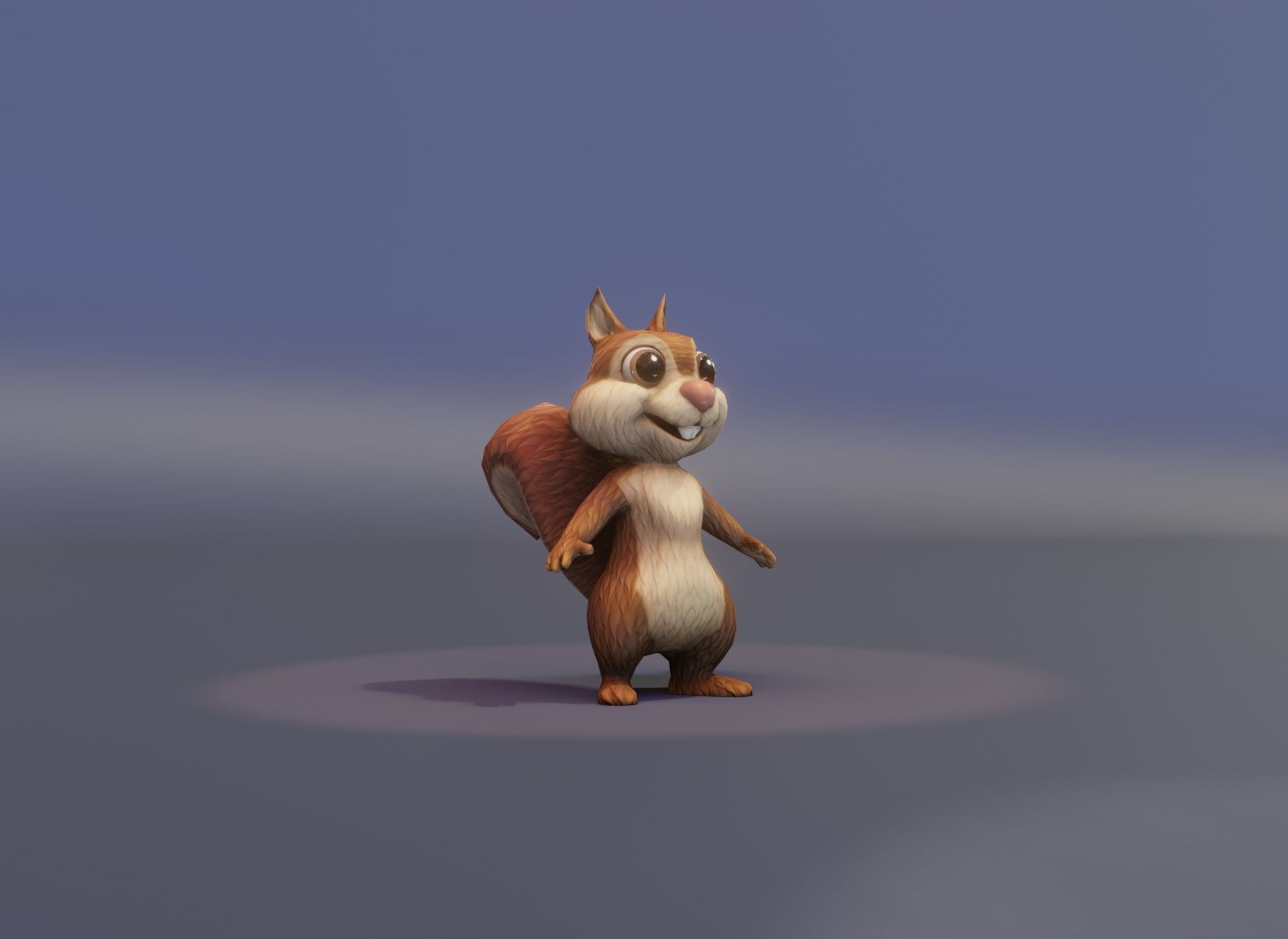 Cartoon Animated Wolf Fox and Squirrel 3D Model Collection Low-poly 3D model_43