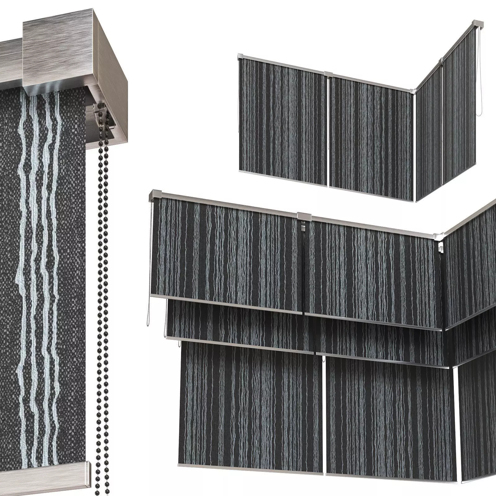 Roller blinds  Corner  Set 8 3D model_0
