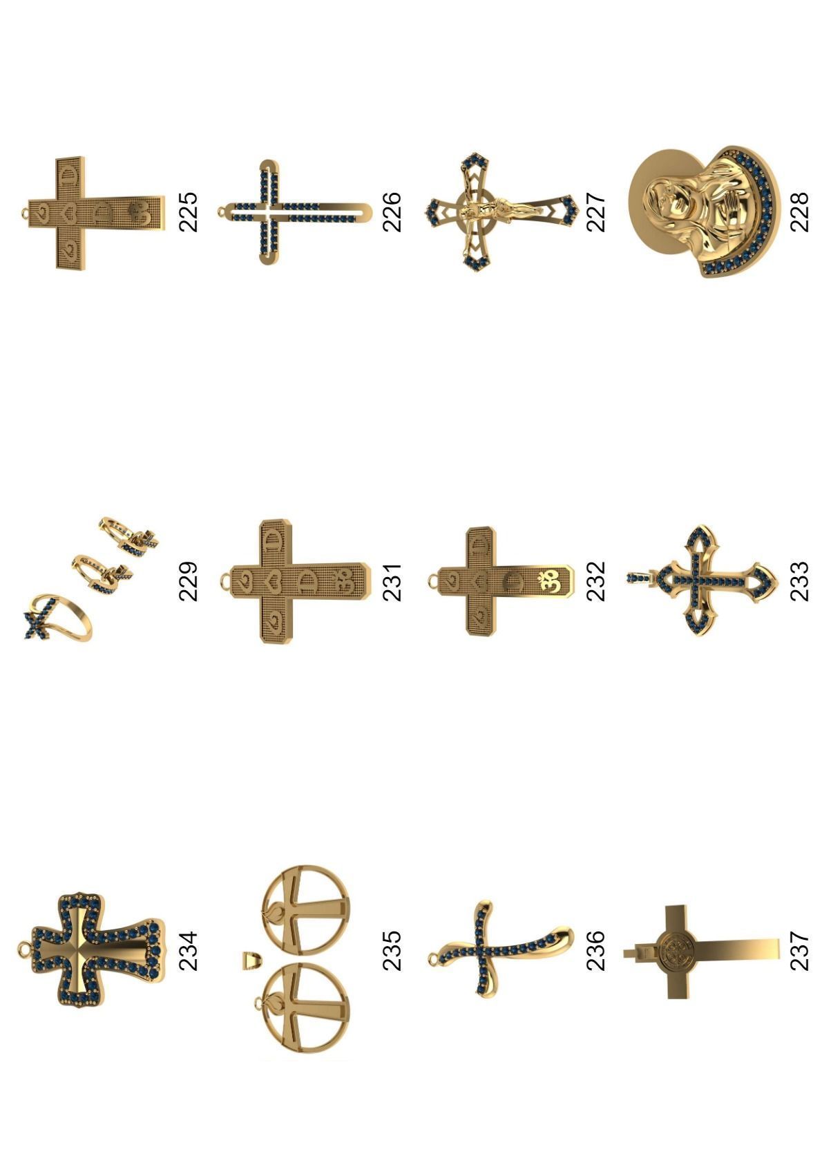Cross pendant lot -300 3D print model_10