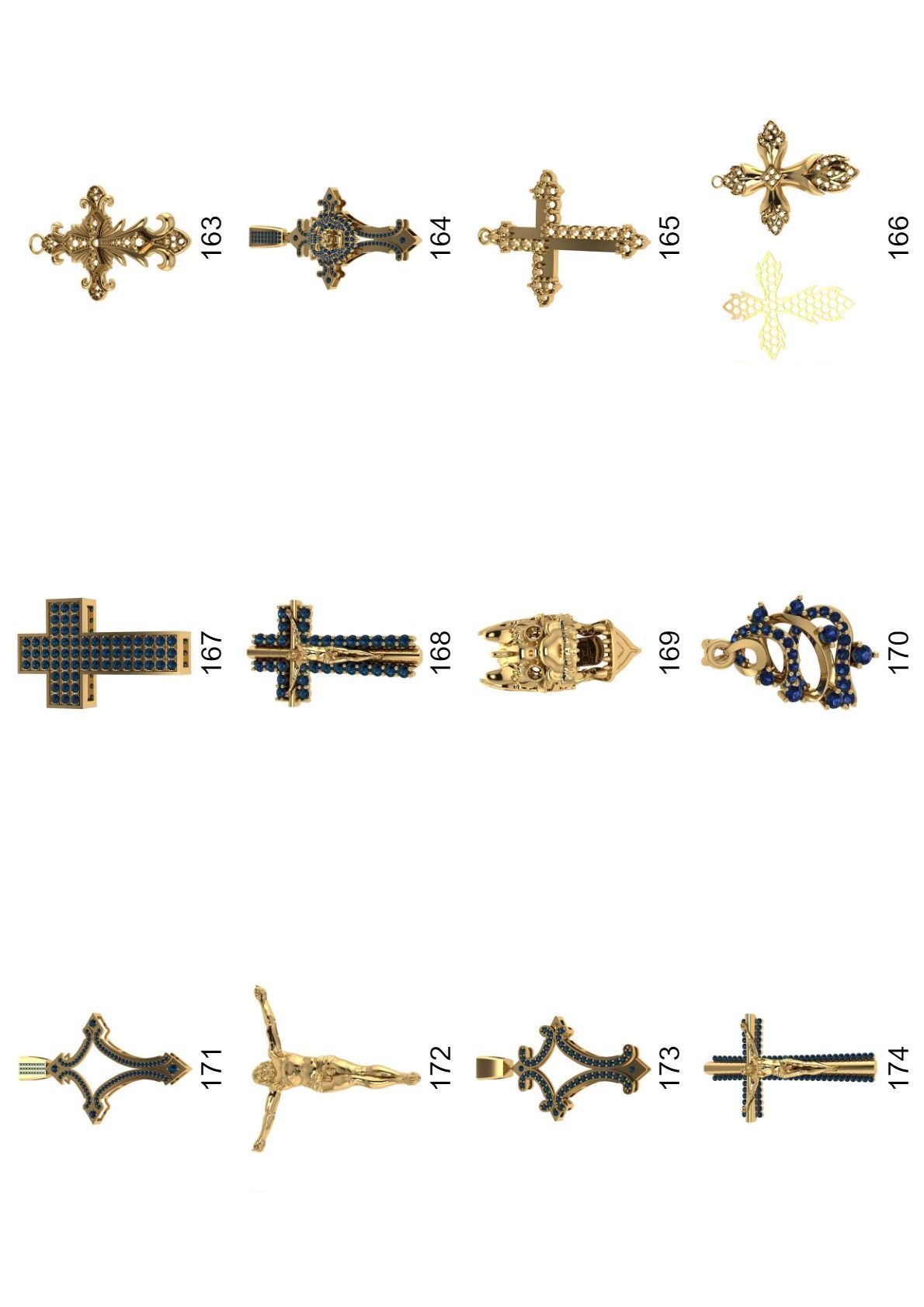 Cross pendant lot -300 3D print model_5