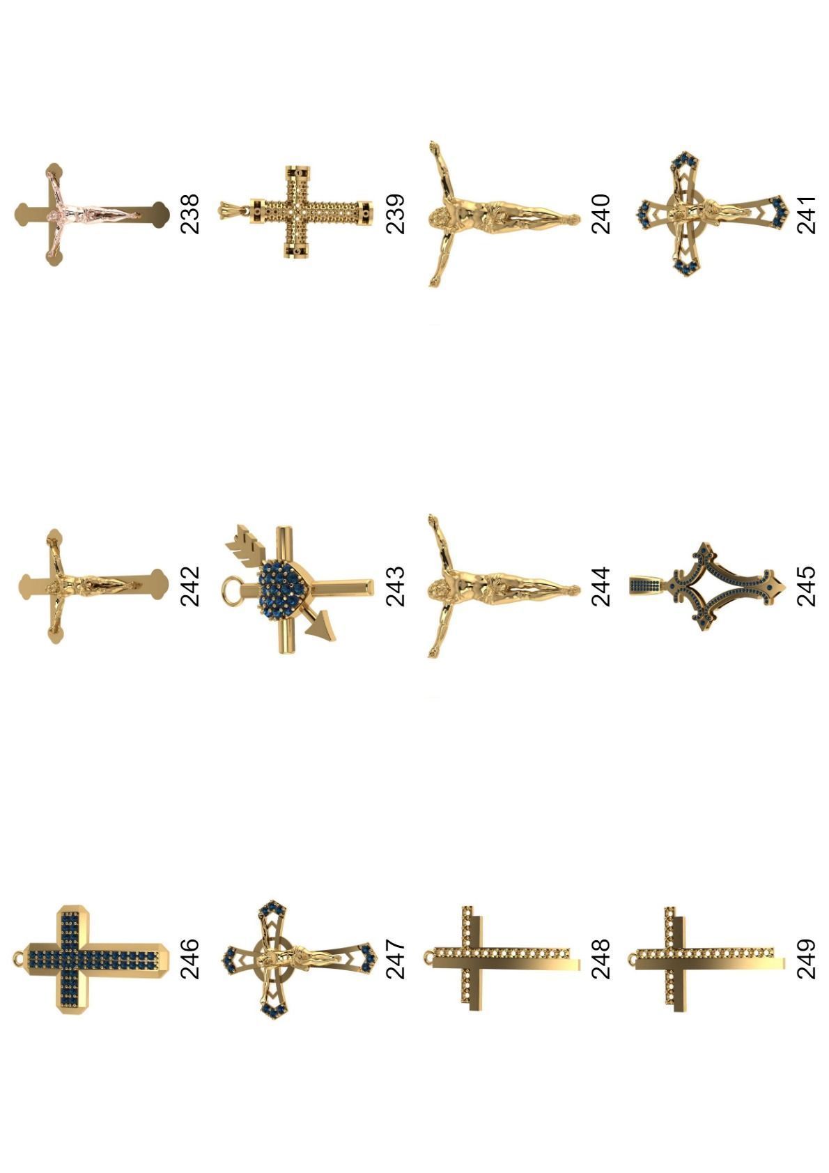 Cross pendant lot -300 3D print model_12