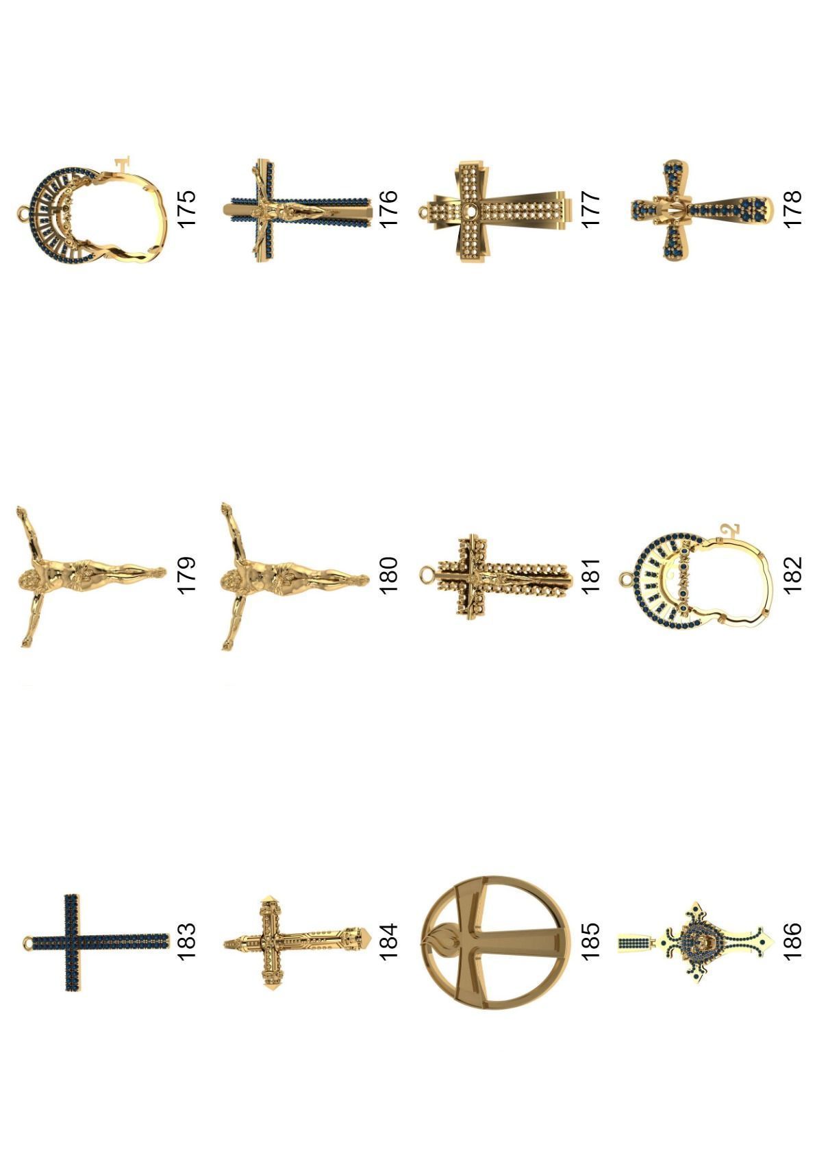Cross pendant lot -300 3D print model_6