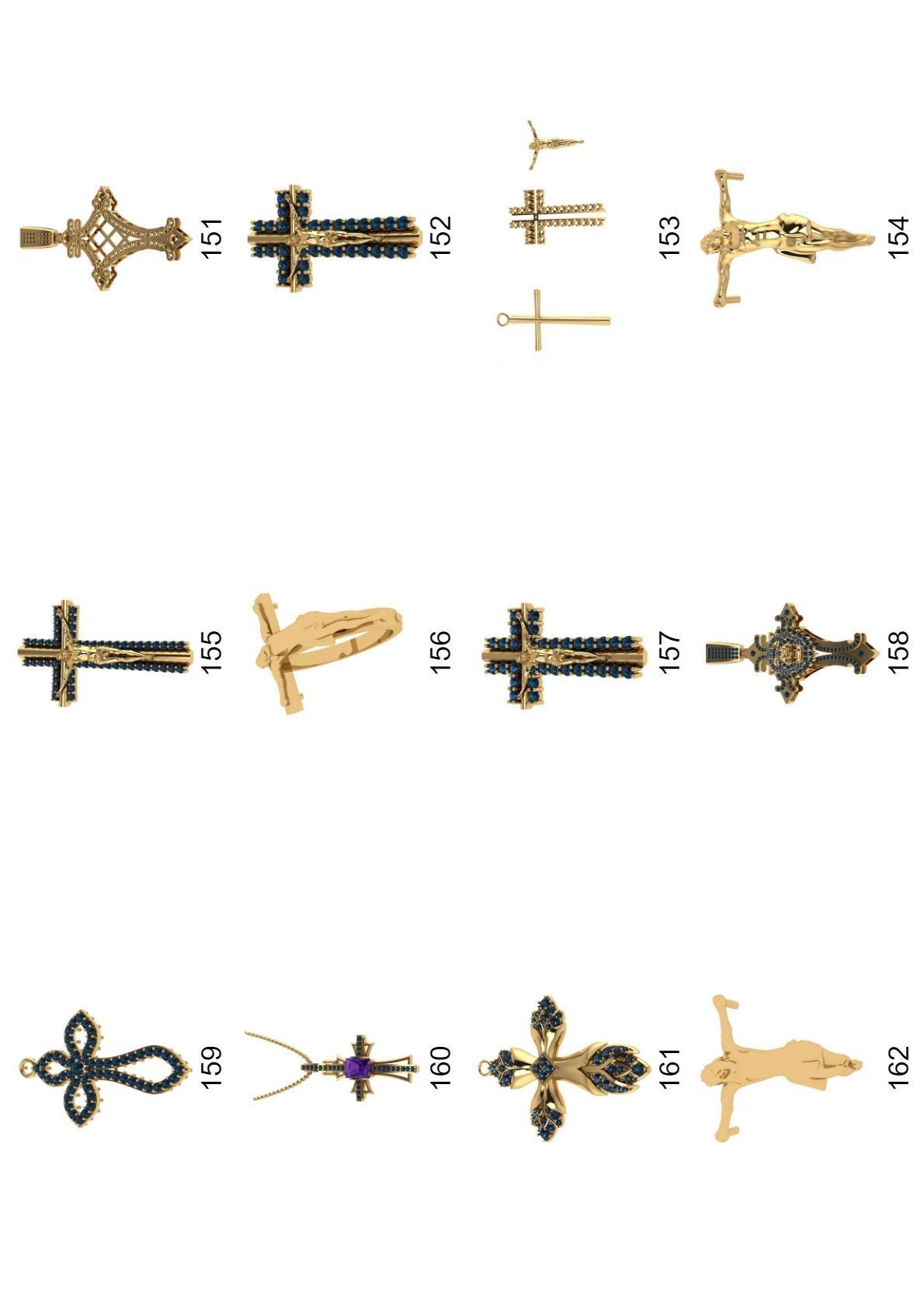 Cross pendant lot -300 3D print model_4
