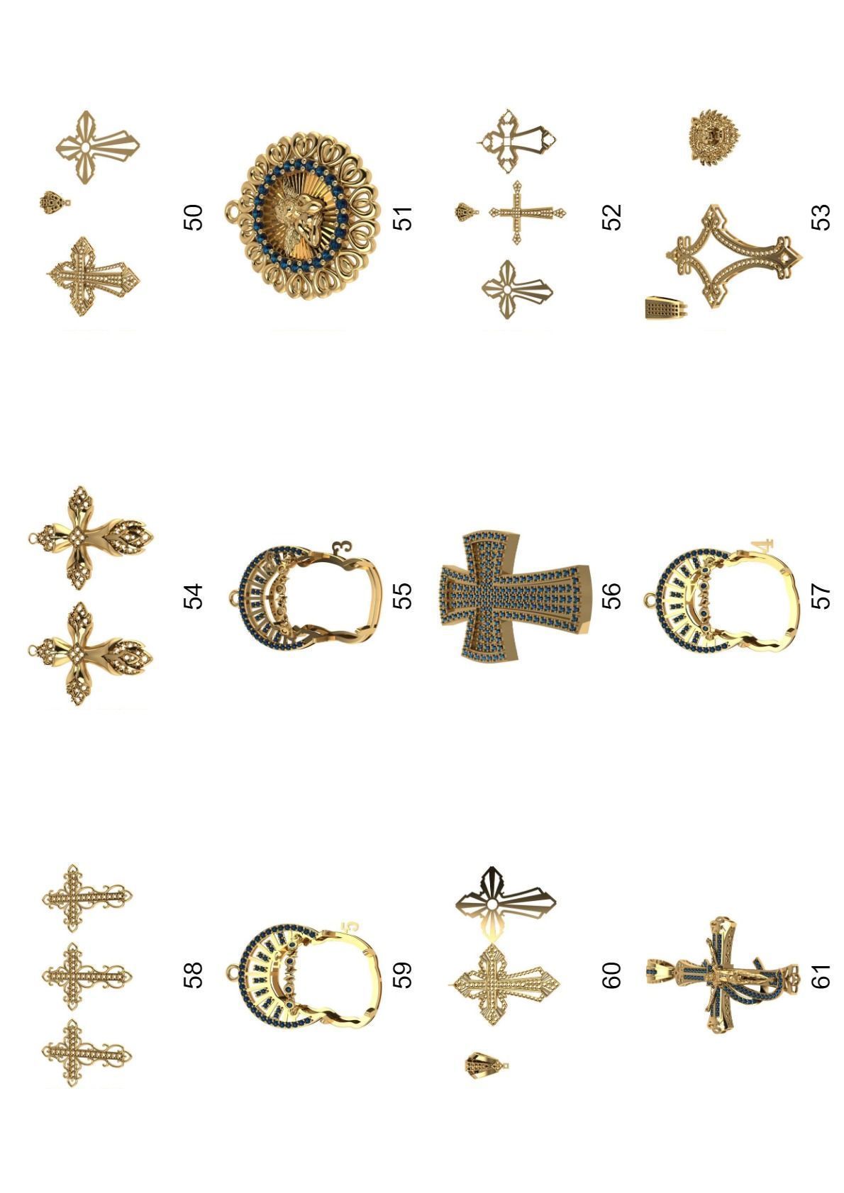 Cross pendant lot -300 3D print model_25