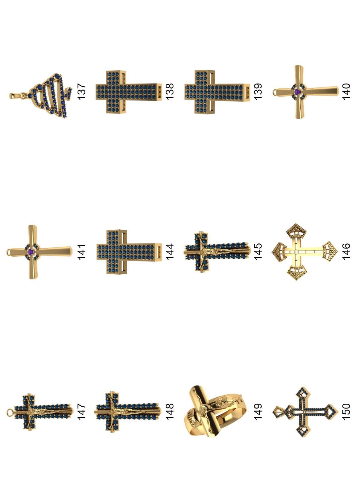 Cross pendant lot -300 3D print model_3