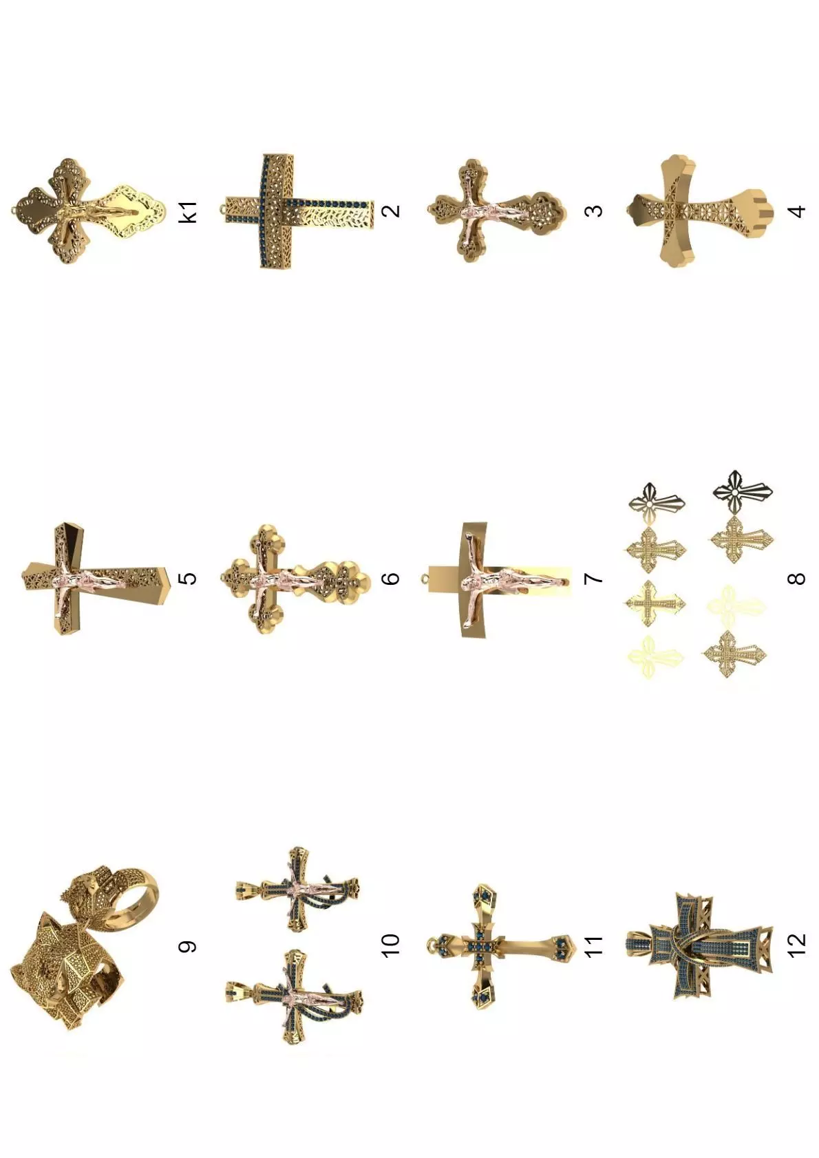 Cross pendant lot -300 3D print model_0