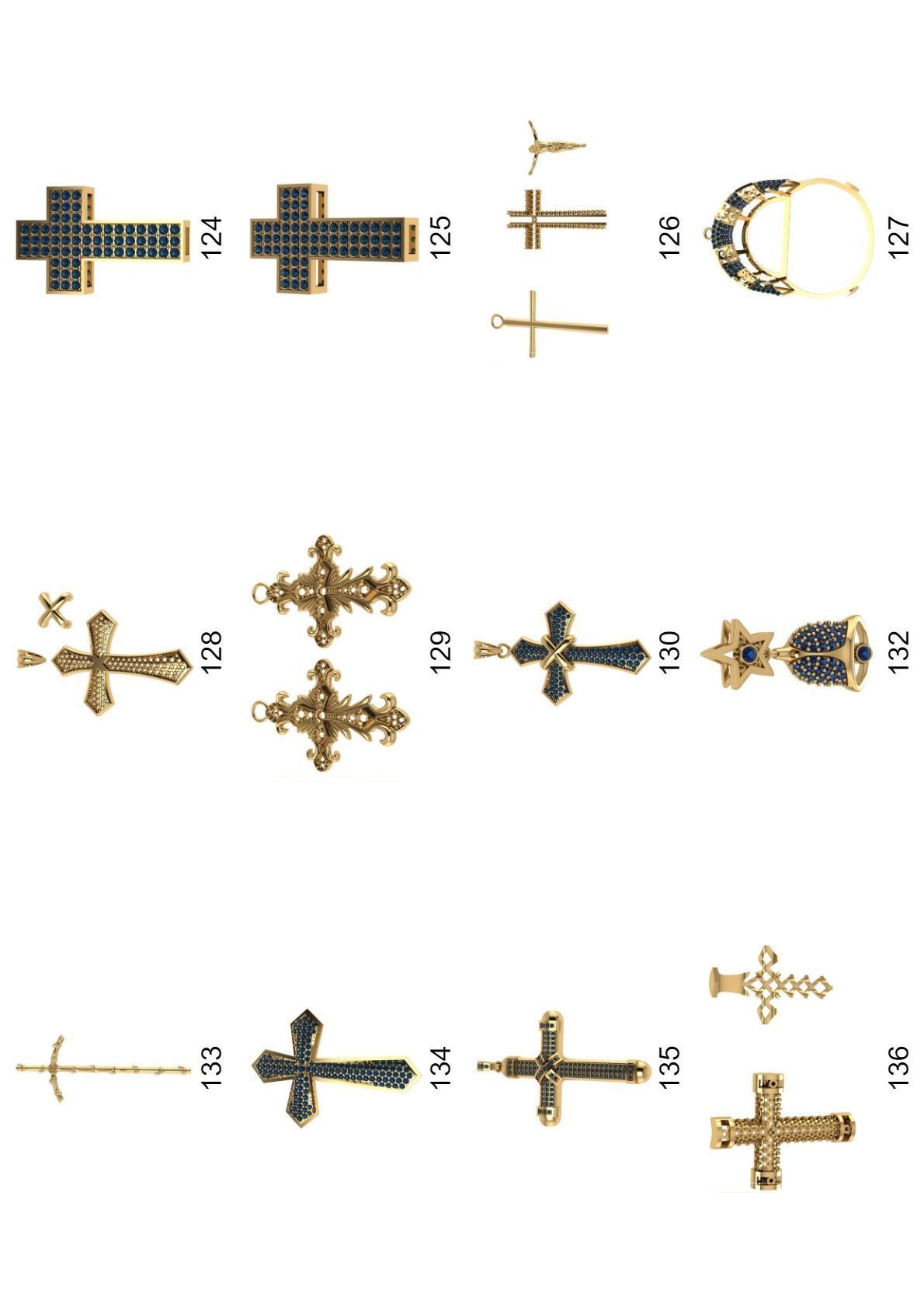 Cross pendant lot -300 3D print model_2