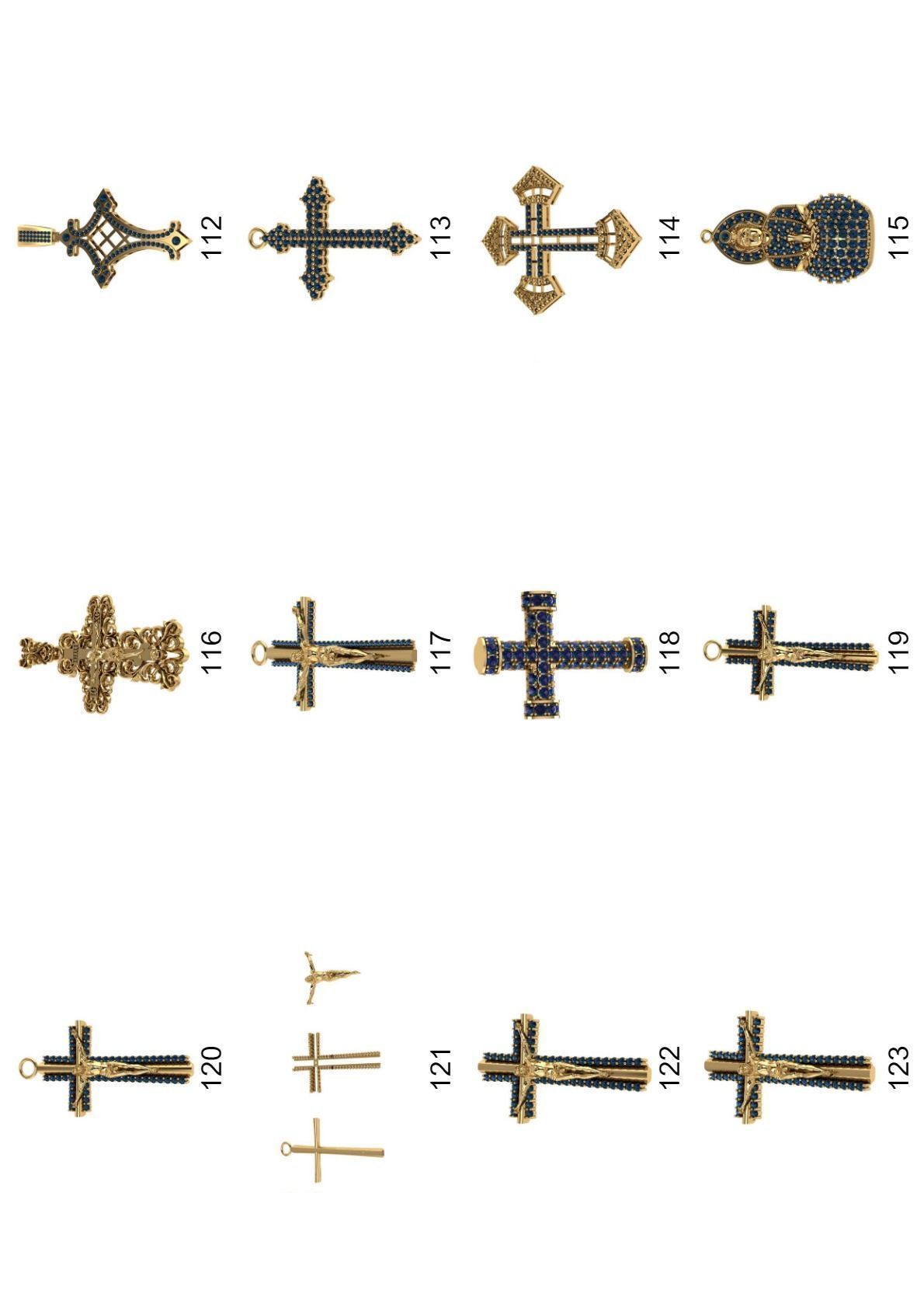 Cross pendant lot -300 3D print model_1