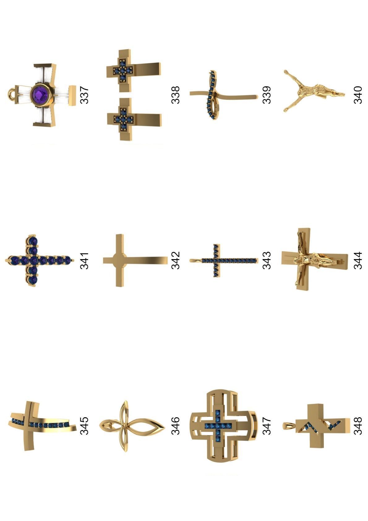 Cross pendant lot -300 3D print model_20