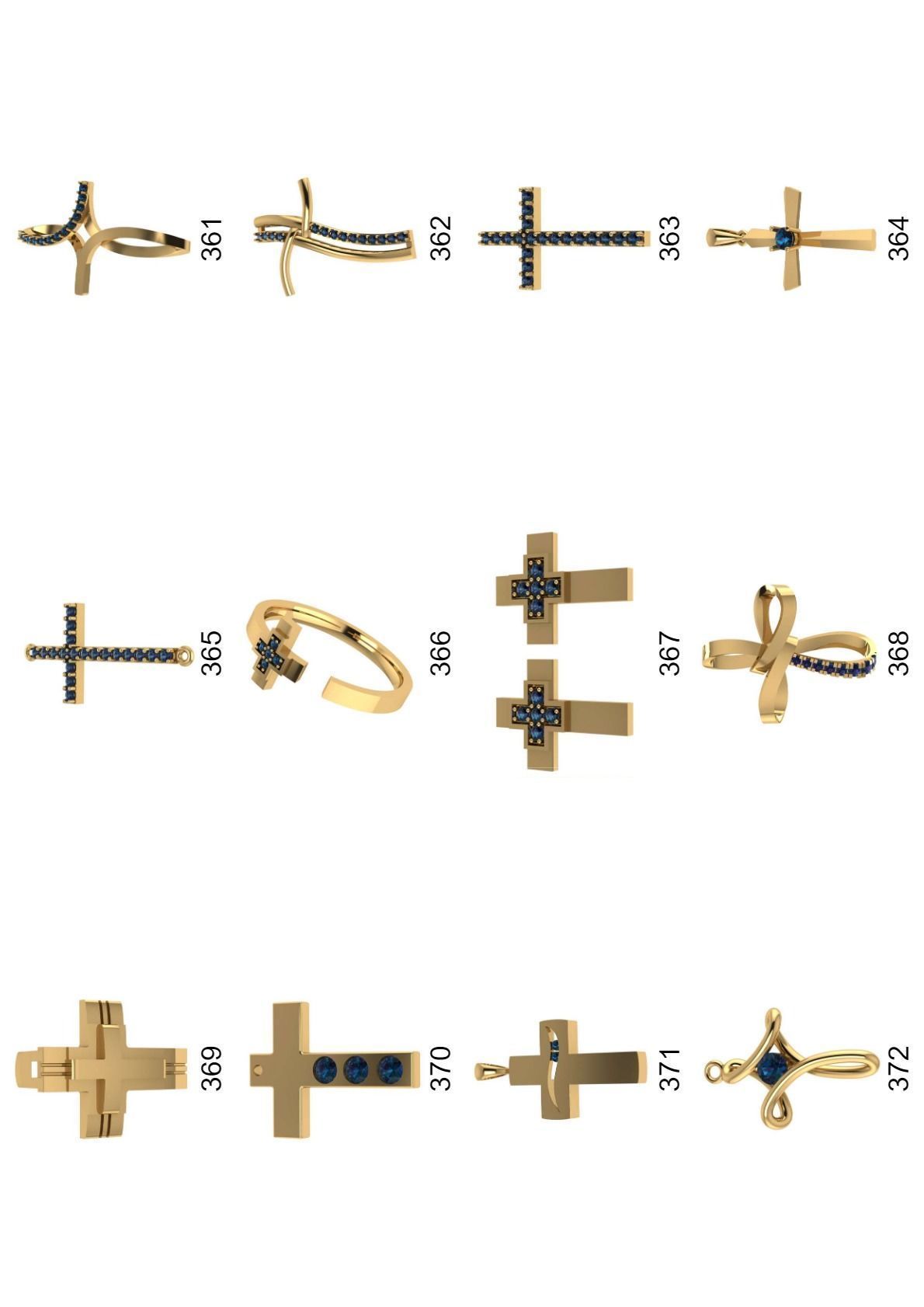 Cross pendant lot -300 3D print model_23