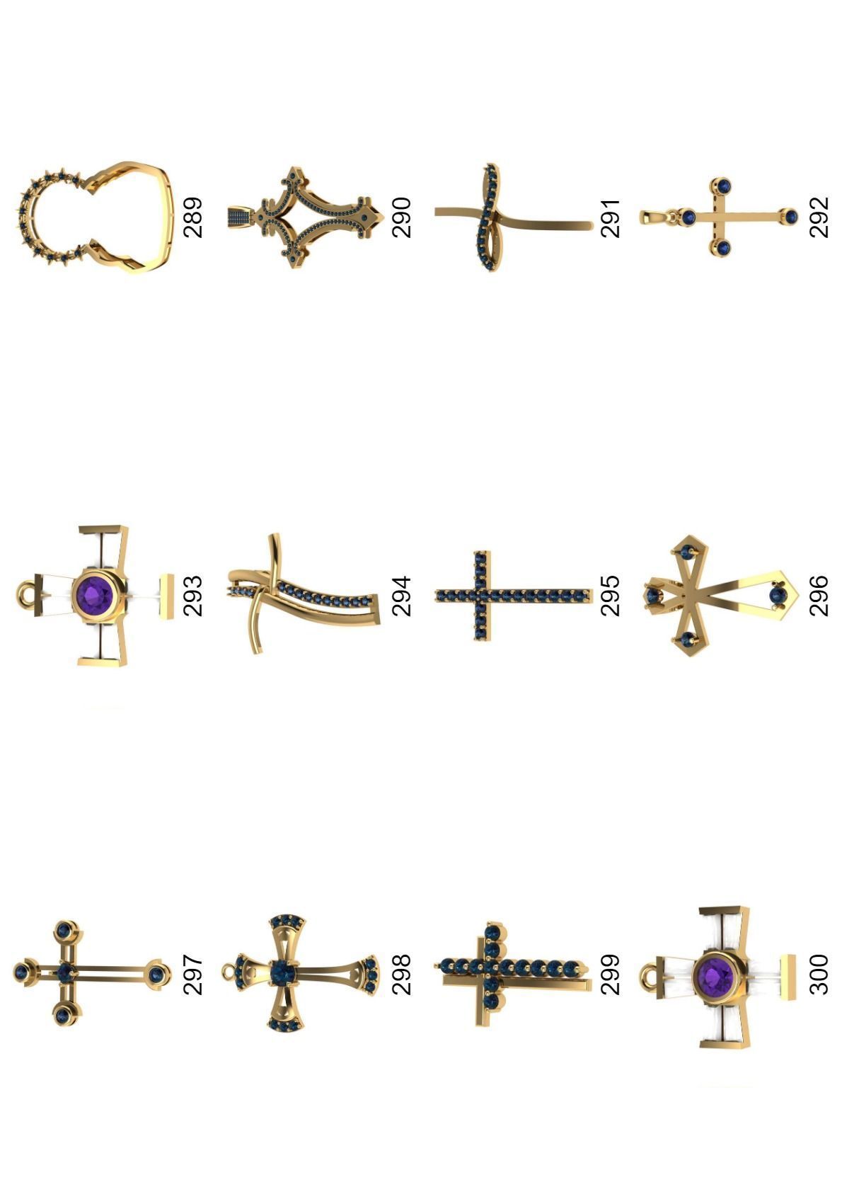Cross pendant lot -300 3D print model_16