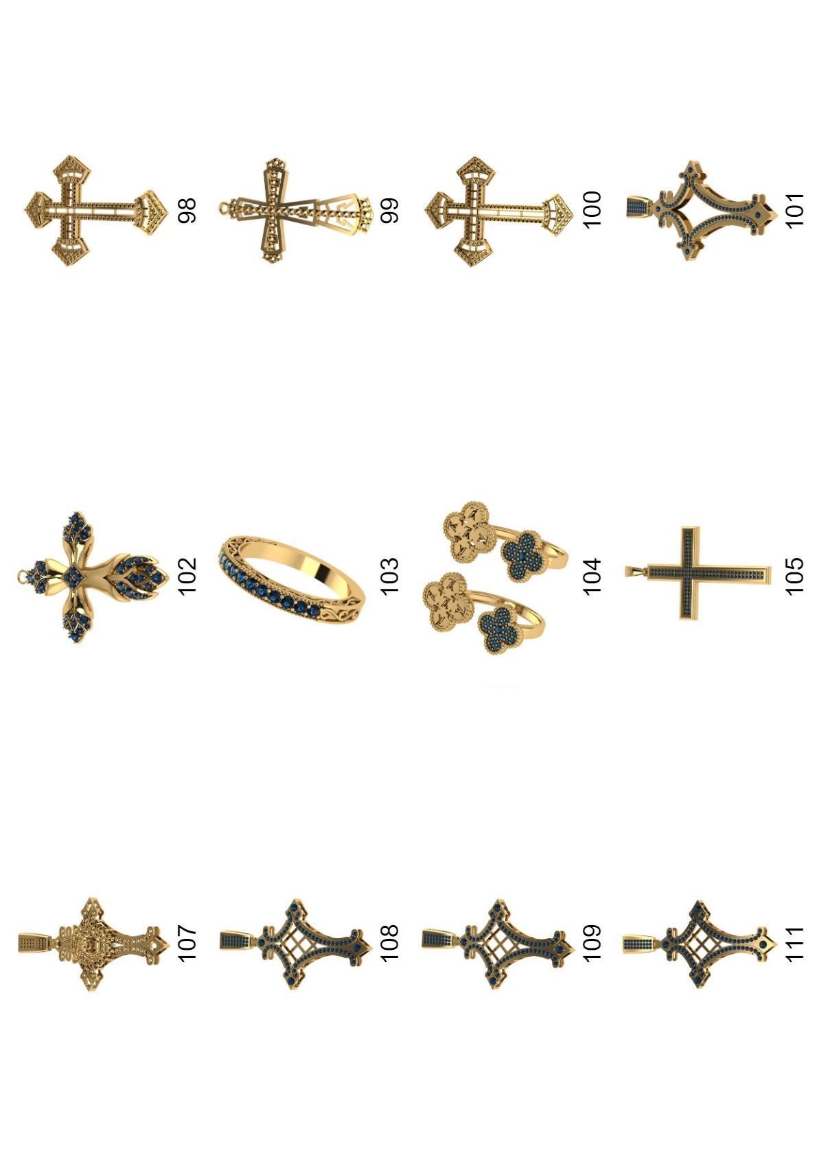 Cross pendant lot -300 3D print model_29