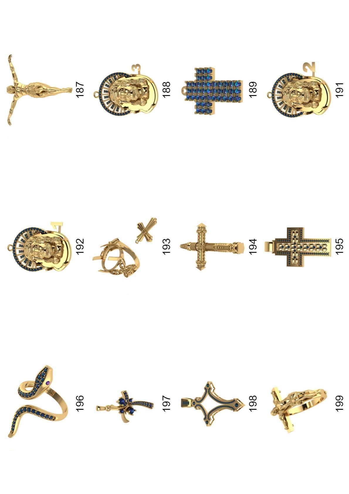 Cross pendant lot -300 3D print model_7