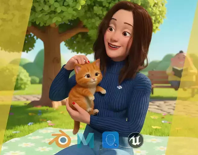 Toon Character  woman with Sweater