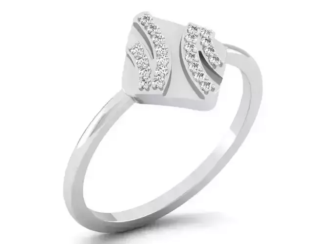 Light Weight White Gold Diamond Ring DR-6352