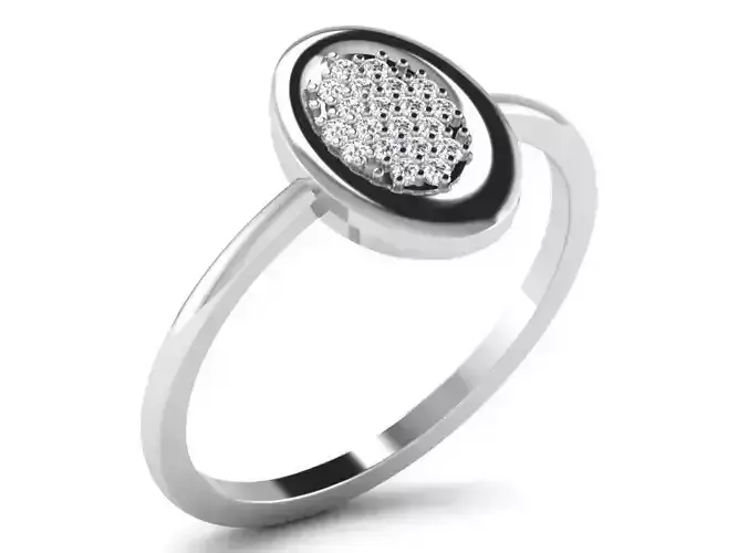 Light Weight White Gold Diamond Ring DR-6357 3D print model