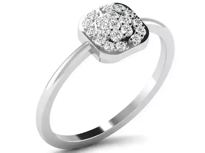 Light Weight White Gold Diamond Ring DR-6379