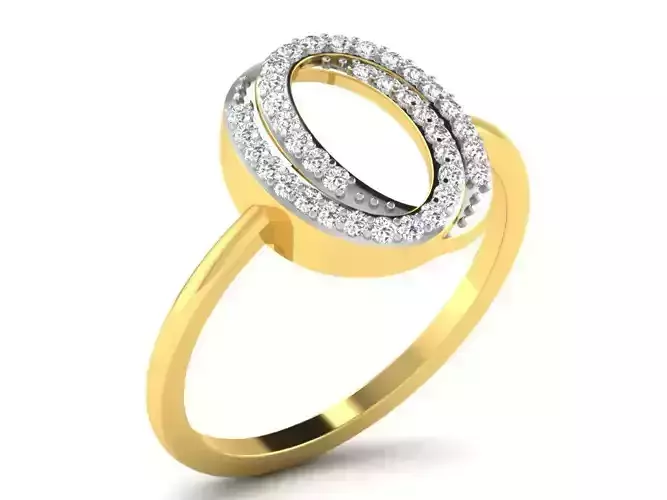 Light Weight Yellow Gold Diamond Ring DR-6402