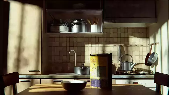 Sunlit Morning Kitchen Blender 3d 3D model