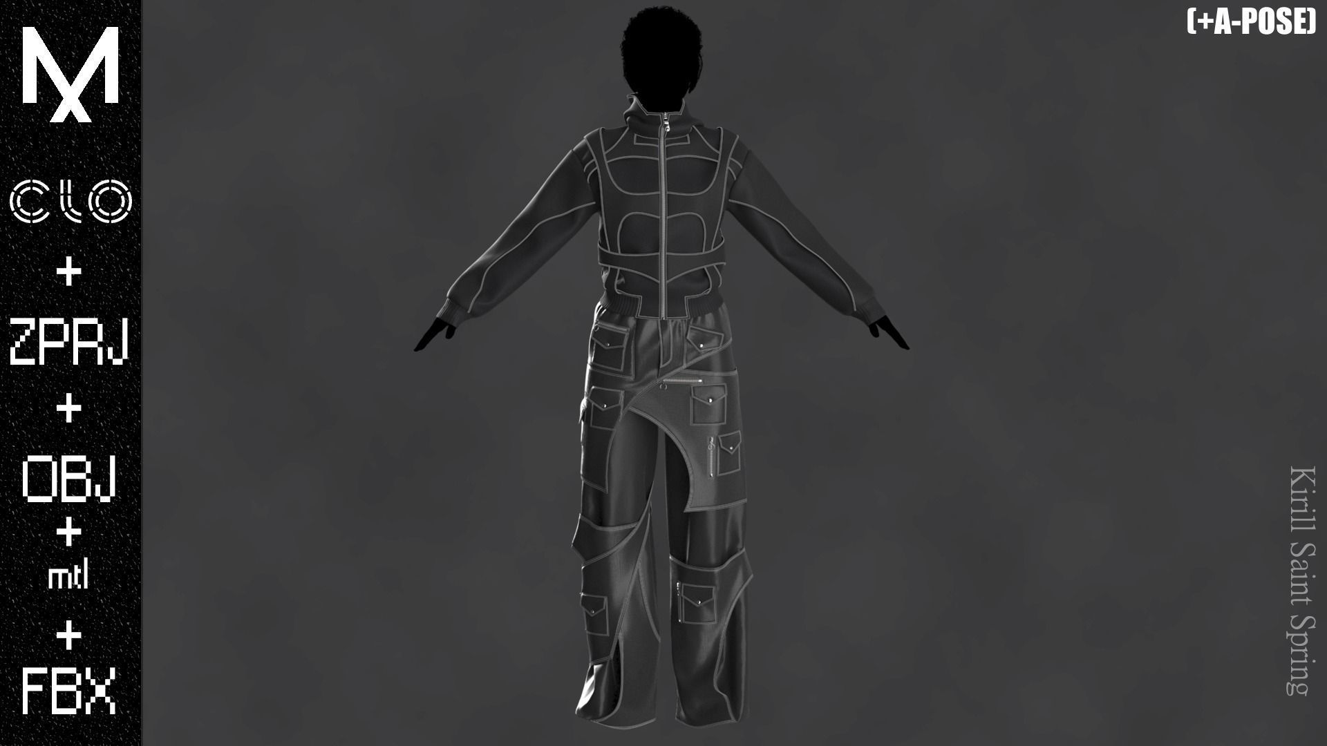 New Outfit Female Marvelous designer Clo3d OBJ mtl FBX ZPRJ 3D model_2