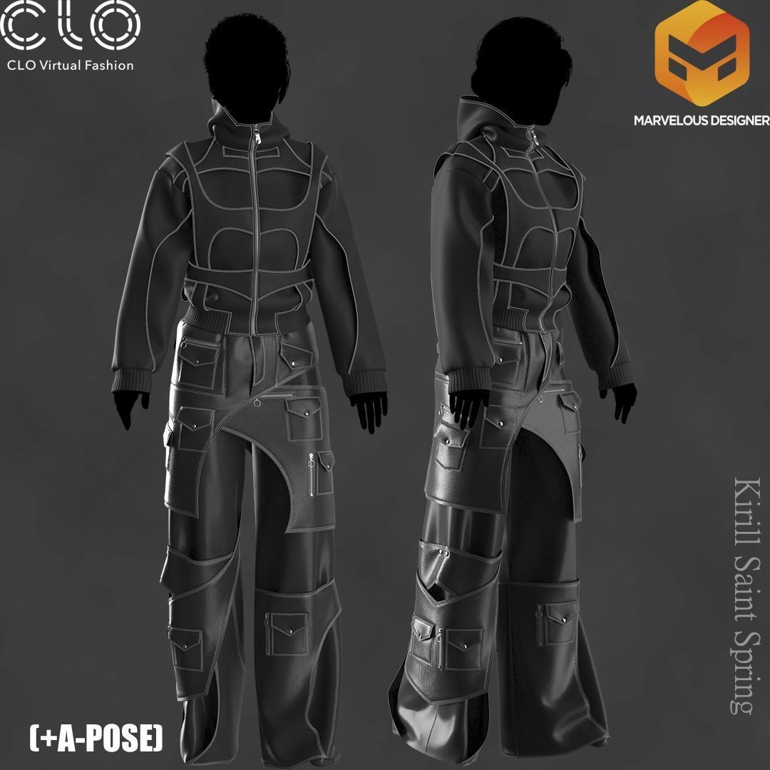 New Outfit Female Marvelous designer Clo3d OBJ mtl FBX ZPRJ 3D model_1