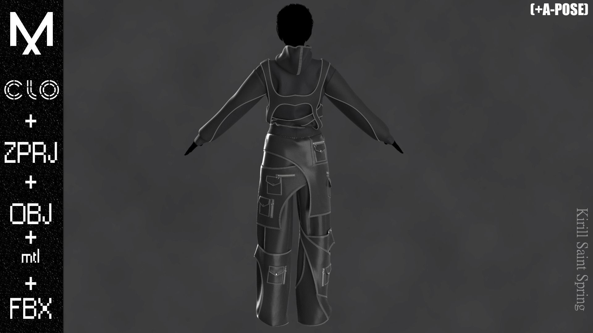 New Outfit Female Marvelous designer Clo3d OBJ mtl FBX ZPRJ 3D model_3